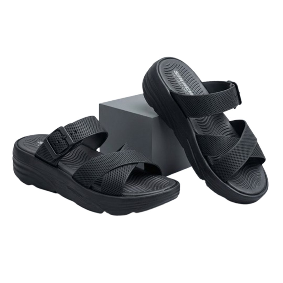 Black Adjustable Platform Sandal
